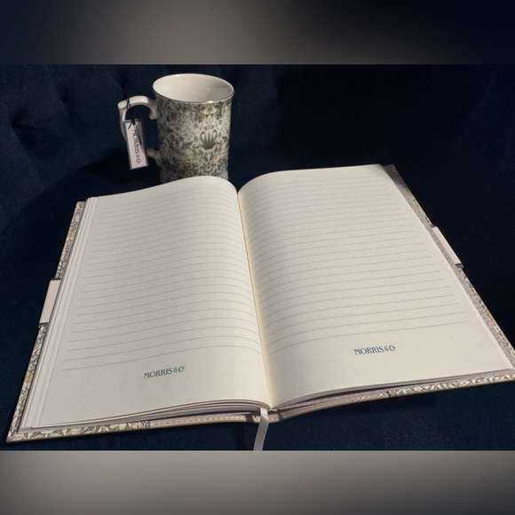 William Morris & Co. coordinating fine china coffee mug & faux leather journal - Picture 6 of 7